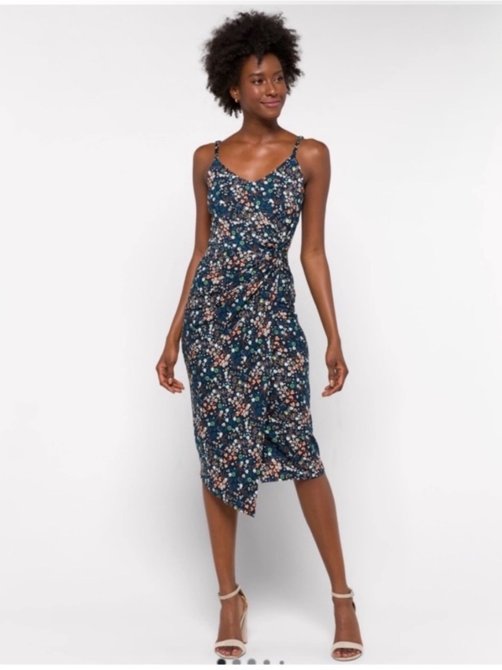 Plus Size 3Xl Women’s Nine Britton Vivienne Knit Fitted Midi Dress Navy Floral